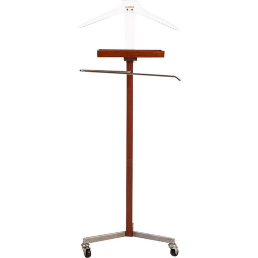 Serviteur silencieux vintage en bois et plexiglas, 1960