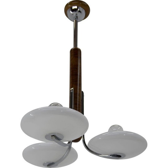 Image 1 of Lustre vintage art déco en verre opale blanc par Jindrich Halabala pour Up Zavody, 1930