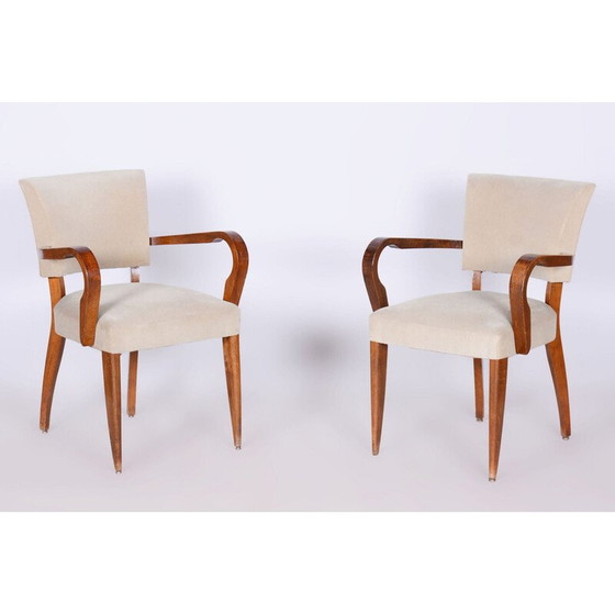 Image 1 of Paire de fauteuils Art Déco en hêtre par Jules Leleu, France 1930