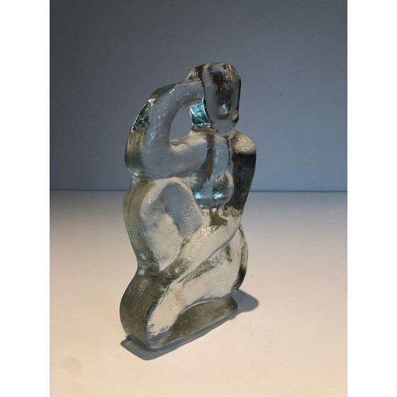 Image 1 of Sculpture vintage représentant une femme nue posant dans du verre, 1970