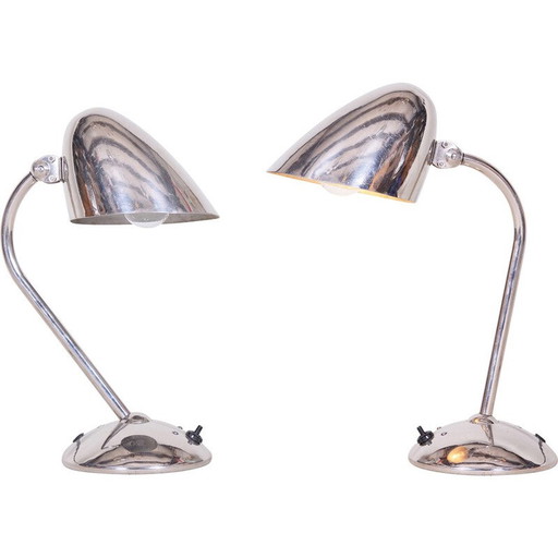 Paire de lampes de table Art déco vintage par Franta Anyz pour Napako, Tchécoslovaquie, années 1930