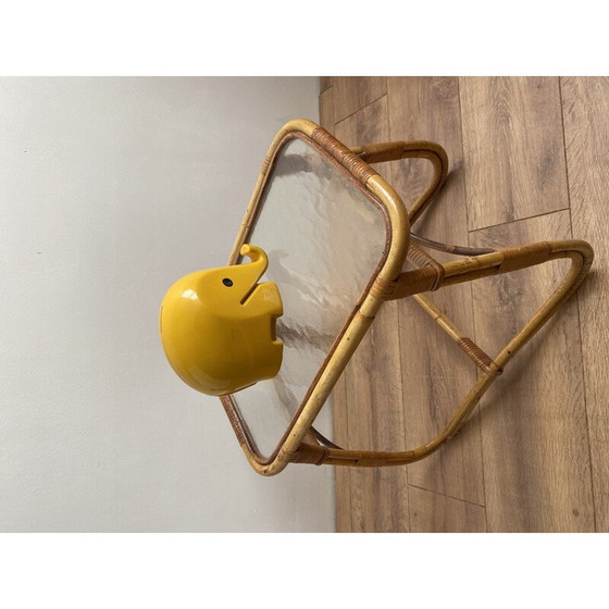 Image 1 of Table d'appoint vintage de Rohé Noordwolde Wicker & Glass 1950