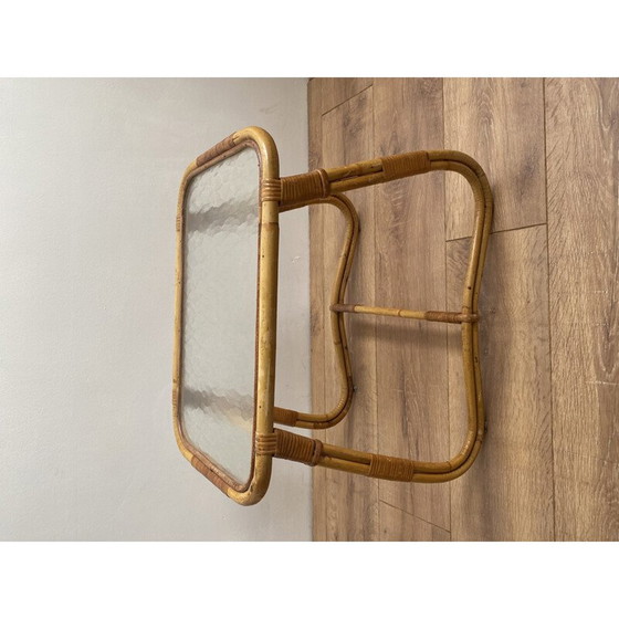 Image 1 of Table d'appoint vintage de Rohé Noordwolde Wicker & Glass 1950