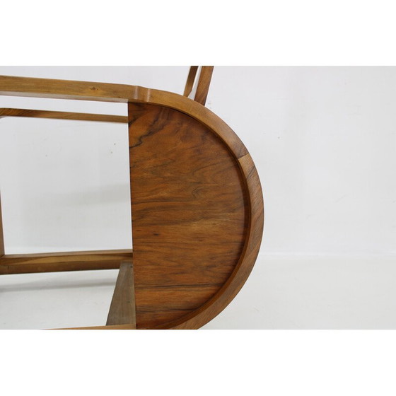 Image 1 of Fauteuil Vintage Art Déco en noyer massif, Tchécoslovaquie 1930