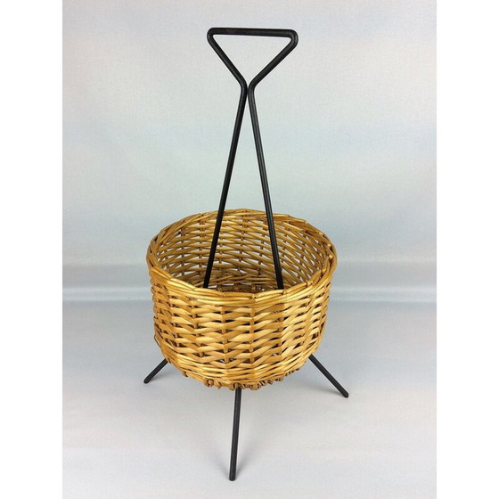 Image 1 of Panier vintage en métal laqué noir, 1960