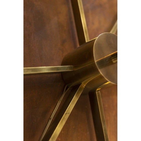 Image 1 of Applique vintage en laiton doré et opaline blanche, Italie