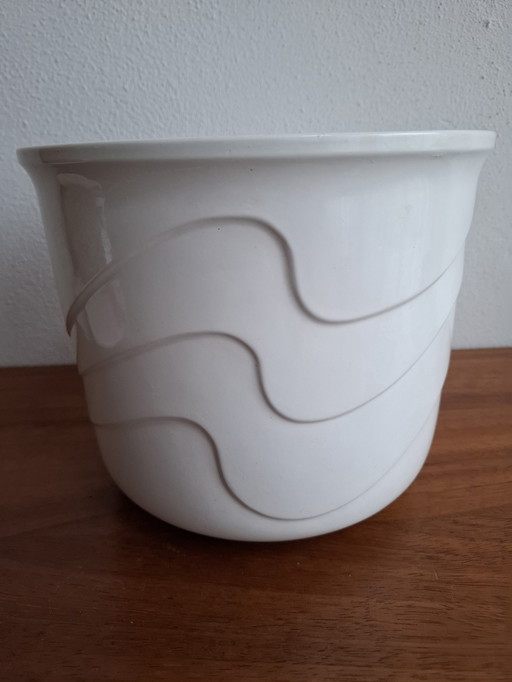 Grand pot de fleurs blanc d'Allemagne de l'Ouest Scheurich 892- 23