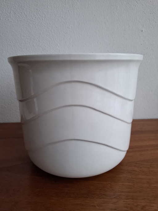 Grand pot de fleurs blanc d'Allemagne de l'Ouest Scheurich 892- 23