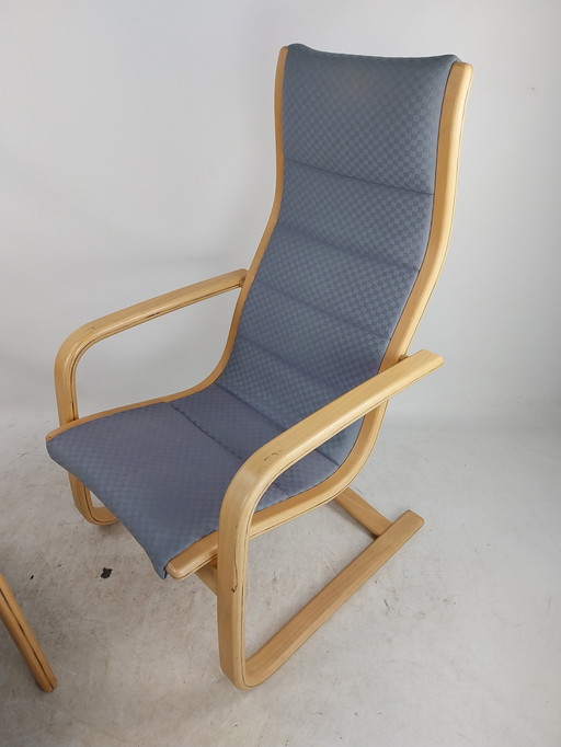 1X Fauteuil Lamello avec Hocker. Suédois Y Ekström 1980'S