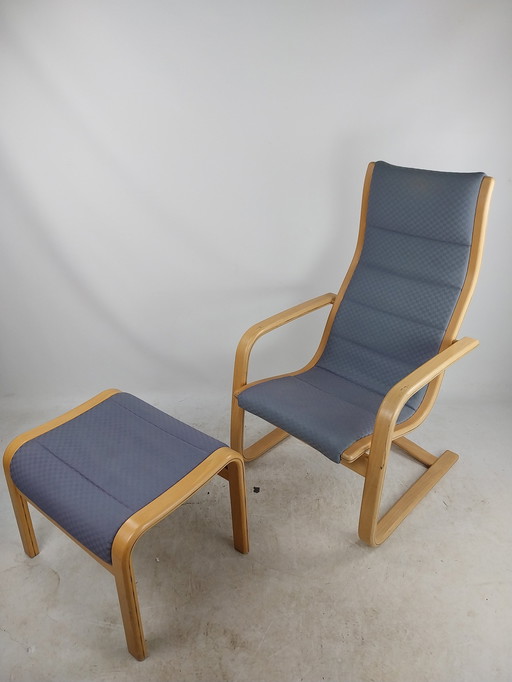 1X Fauteuil Lamello avec Hocker. Suédois Y Ekström 1980'S