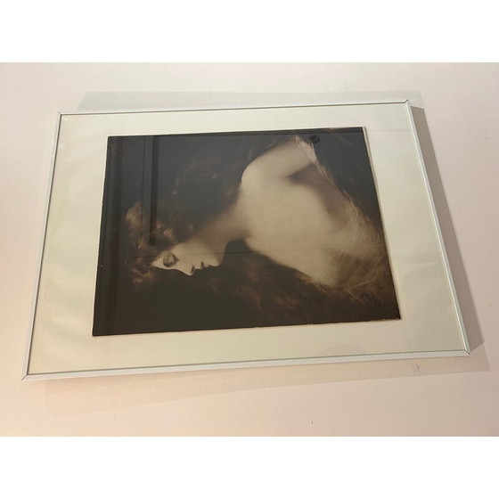 Image 1 of Peinture vintage portrait de femme par Adolphe Piot pour Braun et Compagnie