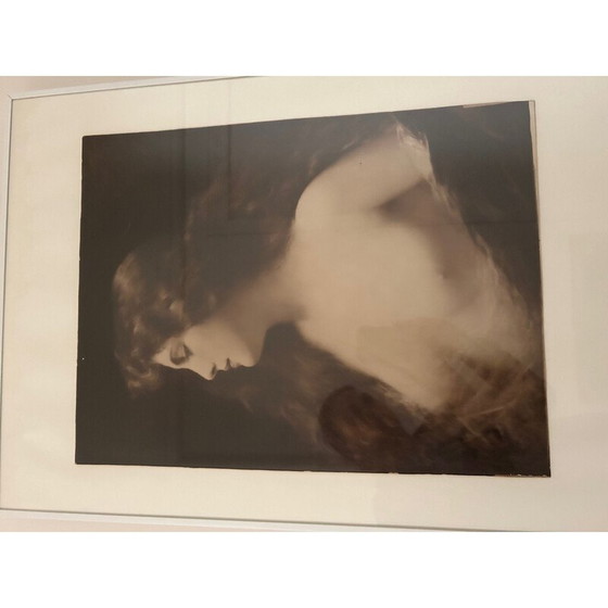 Image 1 of Peinture vintage portrait de femme par Adolphe Piot pour Braun et Compagnie
