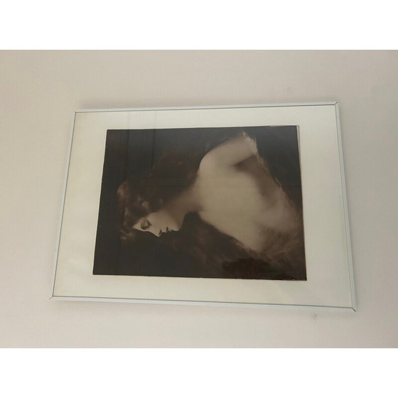 Image 1 of Peinture vintage portrait de femme par Adolphe Piot pour Braun et Compagnie