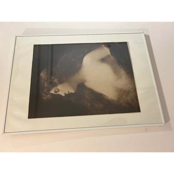 Image 1 of Peinture vintage portrait de femme par Adolphe Piot pour Braun et Compagnie