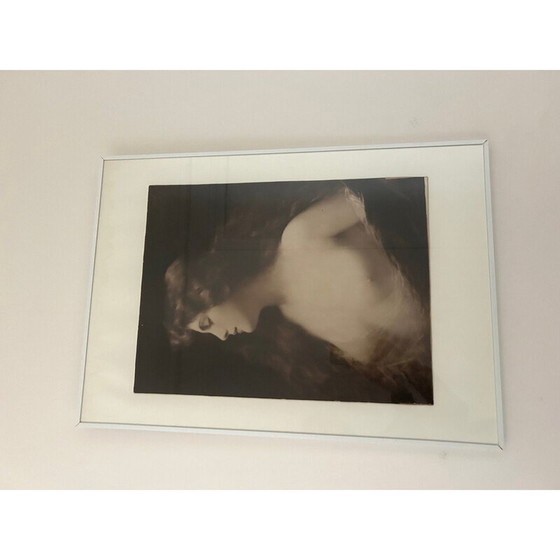 Image 1 of Peinture vintage portrait de femme par Adolphe Piot pour Braun et Compagnie
