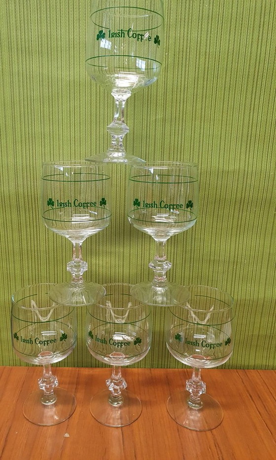 Image 1 of 1974 Set de 6 verres à café irlandais