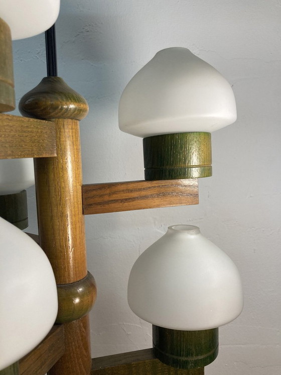 Image 1 of Suspension scandinave du Mid Century, verre opalin