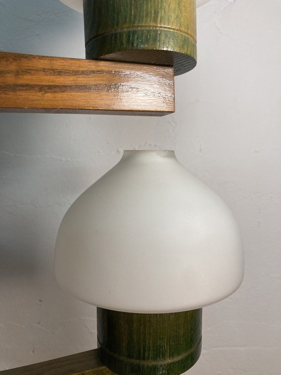 Image 1 of Suspension scandinave du Mid Century, verre opalin