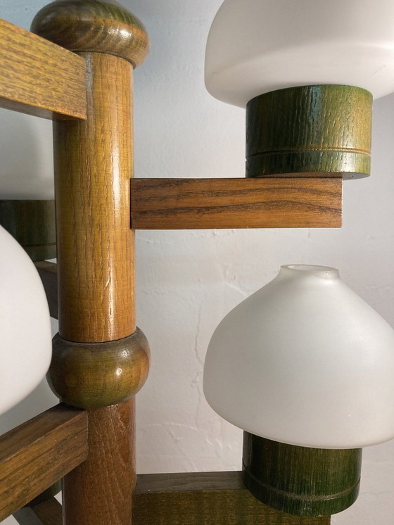 Image 1 of Suspension scandinave du Mid Century, verre opalin