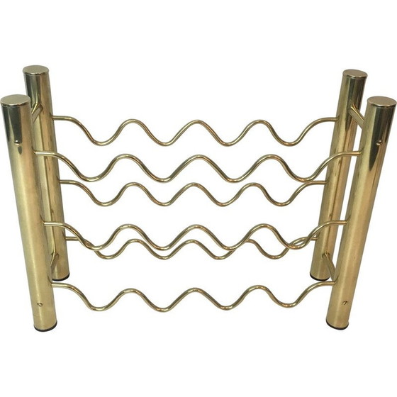 Image 1 of Porte-bouteille vintage en laiton, France 1970