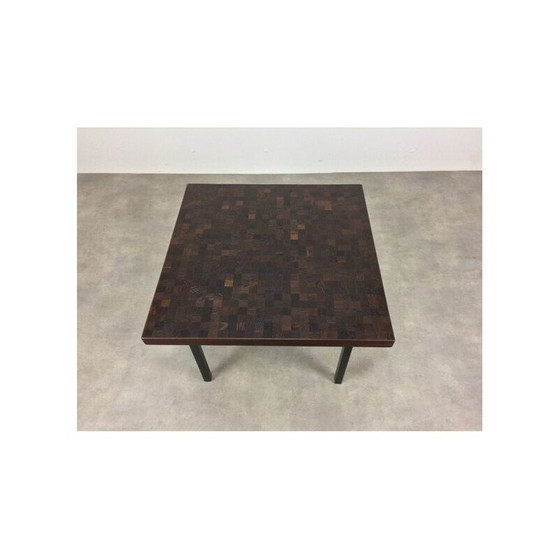 Image 1 of Table basse vintage en marqueterie de bois de palmier par Dieter Waeckerlin, Suisse