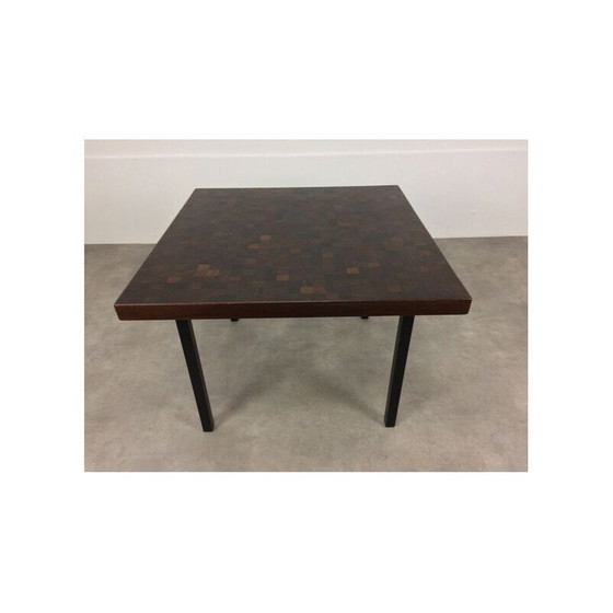 Image 1 of Table basse vintage en marqueterie de bois de palmier par Dieter Waeckerlin, Suisse