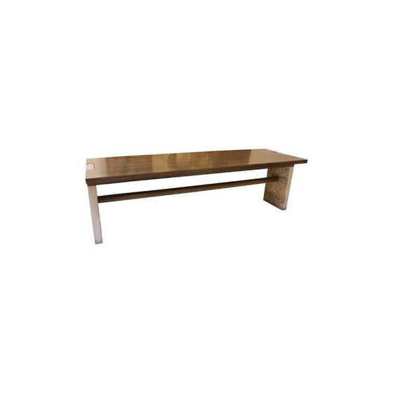 Image 1 of Console vintage Valmarana en pierre et bois par Carlo Scarpa pour Simon Italie 1972s