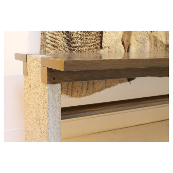 Image 1 of Console vintage Valmarana en pierre et bois par Carlo Scarpa pour Simon Italie 1972s