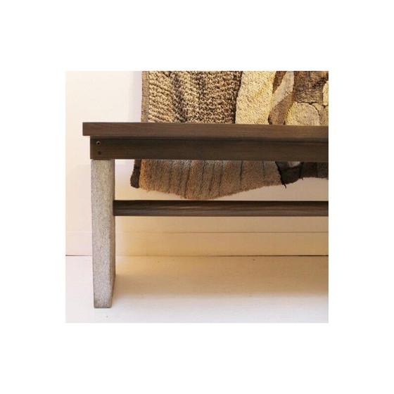 Image 1 of Console vintage Valmarana en pierre et bois par Carlo Scarpa pour Simon Italie 1972s