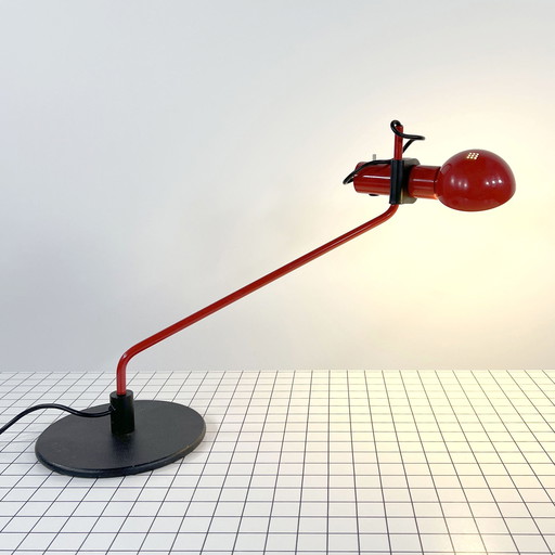 Lampe de table rouge par R. Barbieri & G. Marianelli pour Tronconi, 1980S