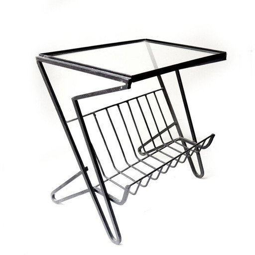 Table porte-revues en fer vintage 1950