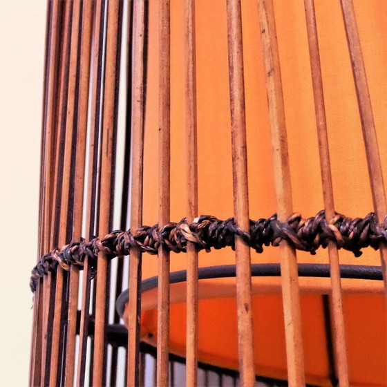 Image 1 of Lampadaire vintage Kobe en lamelles de bambou