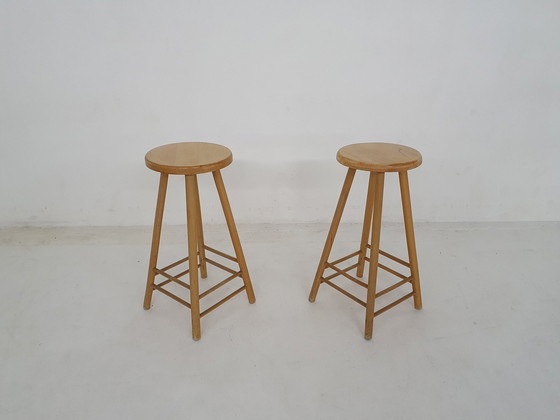 Image 1 of Ensemble de deux tabourets de bar Mid Century, Pays-Bas, années 1960