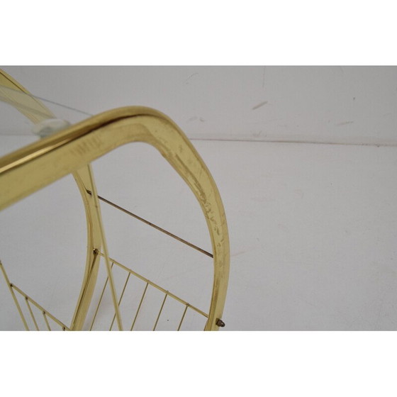 Image 1 of Table d'appoint vintage en verre et laiton, Allemagne 1990