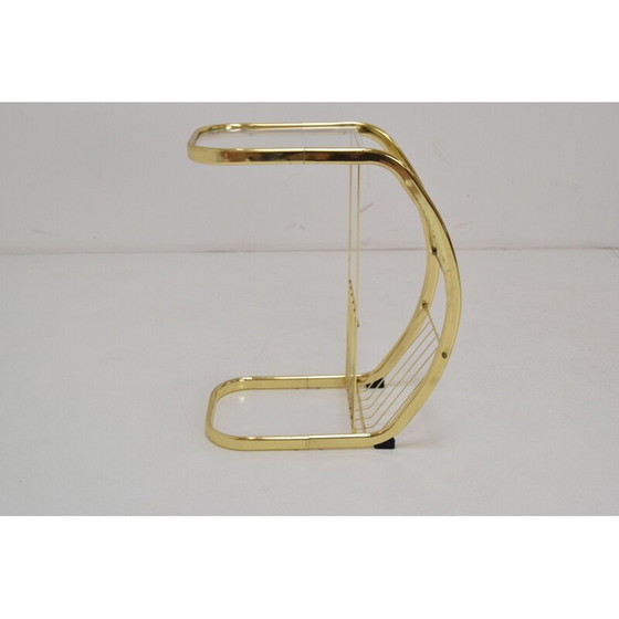 Image 1 of Table d'appoint vintage en verre et laiton, Allemagne 1990