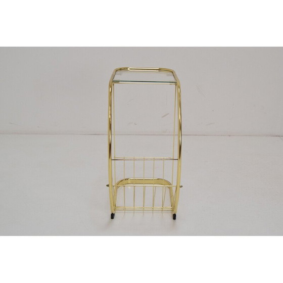 Image 1 of Table d'appoint vintage en verre et laiton, Allemagne 1990