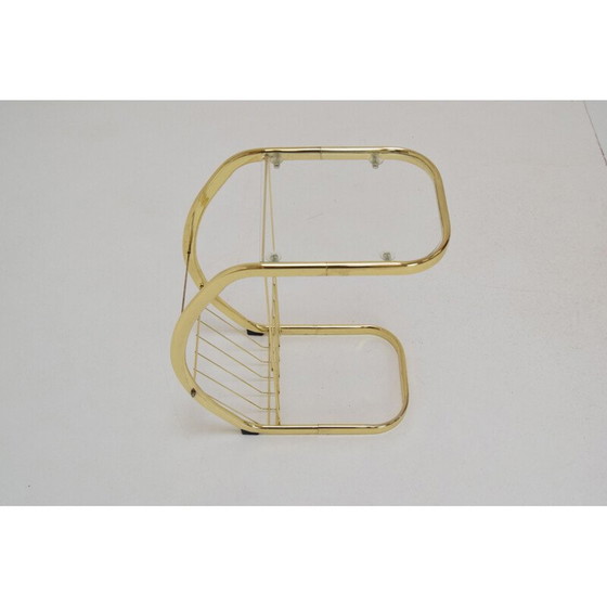 Image 1 of Table d'appoint vintage en verre et laiton, Allemagne 1990