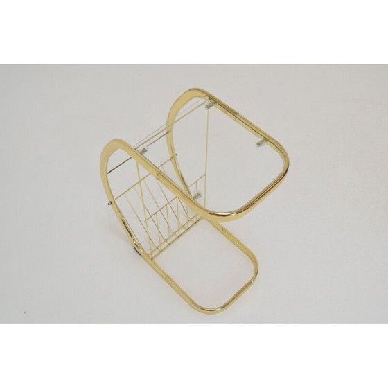 Image 1 of Table d'appoint vintage en verre et laiton, Allemagne 1990