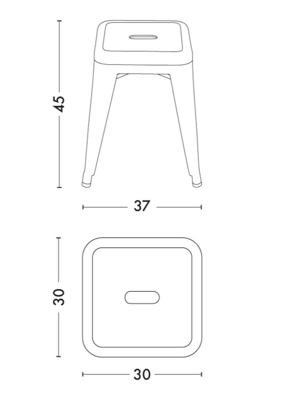 Image 1 of 2x Tabourets Tolix - Noir