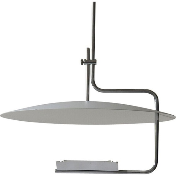 Image 1 of Paire de lampes suspendues 20575 en métal laqué et acier inoxydable par Sabine Charoy, années 1980