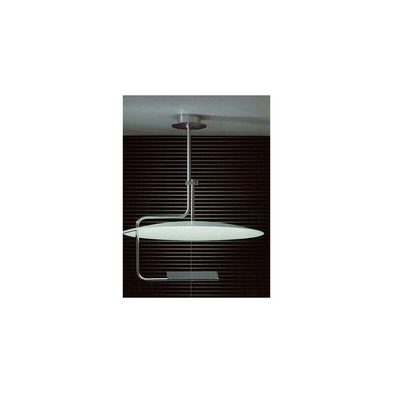 Image 1 of Paire de lampes suspendues 20575 en métal laqué et acier inoxydable par Sabine Charoy, années 1980