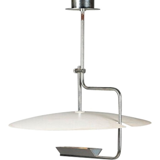 Paire de lampes suspendues 20575 en métal laqué et acier inoxydable par Sabine Charoy, années 1980