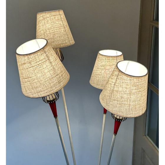 Image 1 of Lampadaire vintage "Muguet" par René Mathieu pour Lunel Paris, France 1950