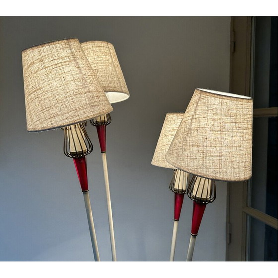 Image 1 of Lampadaire vintage "Muguet" par René Mathieu pour Lunel Paris, France 1950