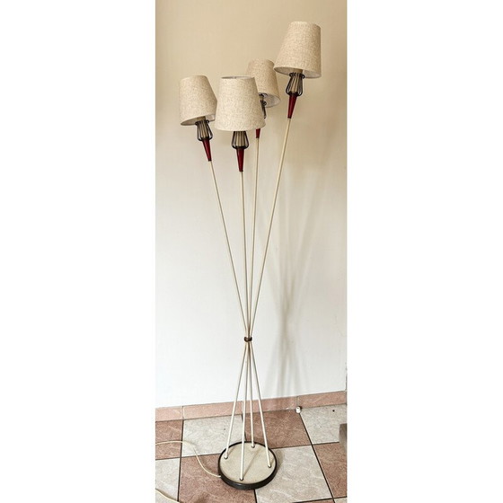Image 1 of Lampadaire vintage "Muguet" par René Mathieu pour Lunel Paris, France 1950