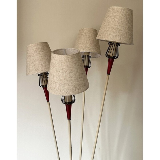 Image 1 of Lampadaire vintage "Muguet" par René Mathieu pour Lunel Paris, France 1950