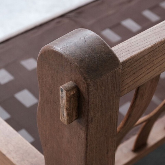 Image 1 of Ensemble de salon brutaliste en bois de chêne du milieu du siècle, Hollande, années 1970.