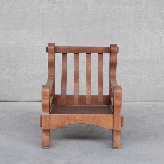 Image 1 of Ensemble de salon brutaliste en bois de chêne du milieu du siècle, Hollande, années 1970.