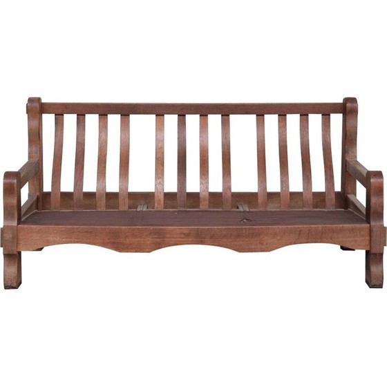 Image 1 of Ensemble de salon brutaliste en bois de chêne du milieu du siècle, Hollande, années 1970.