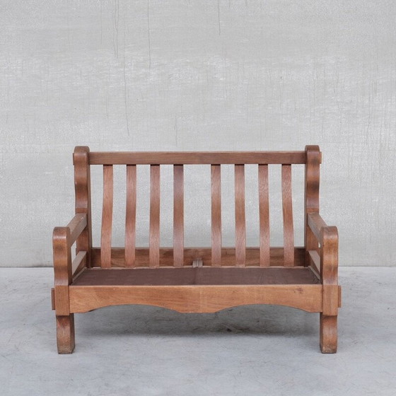 Image 1 of Ensemble de salon brutaliste en bois de chêne du milieu du siècle, Hollande, années 1970.